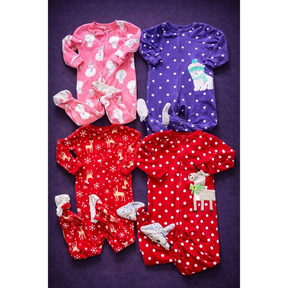 3T Toddler Girl Clothing Carter’s 3T toddler girl fleece footie pajamas bundle